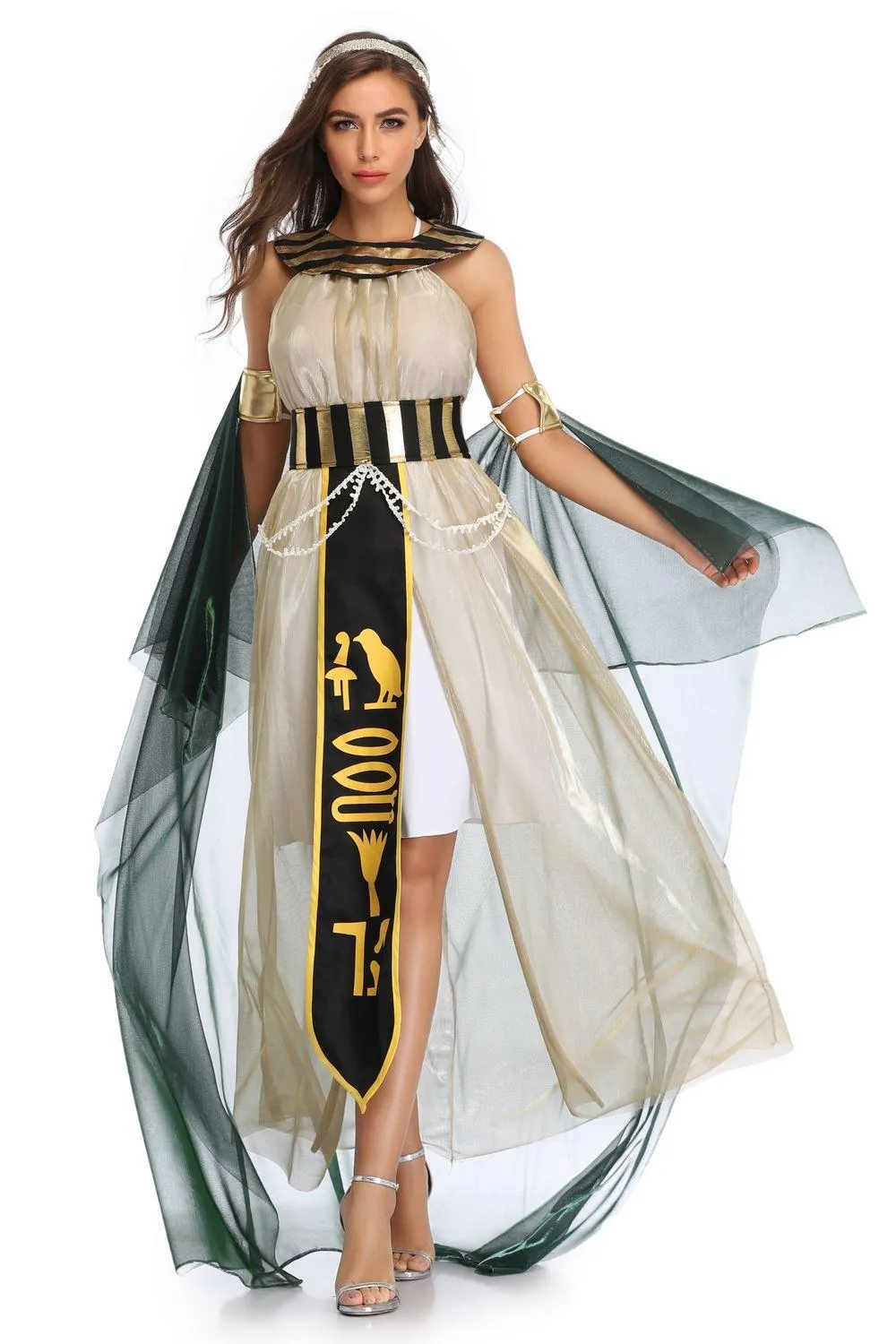 Cleopatra Egyptian Pharaoh Halloween Costume for Stage Performance and Cosplay