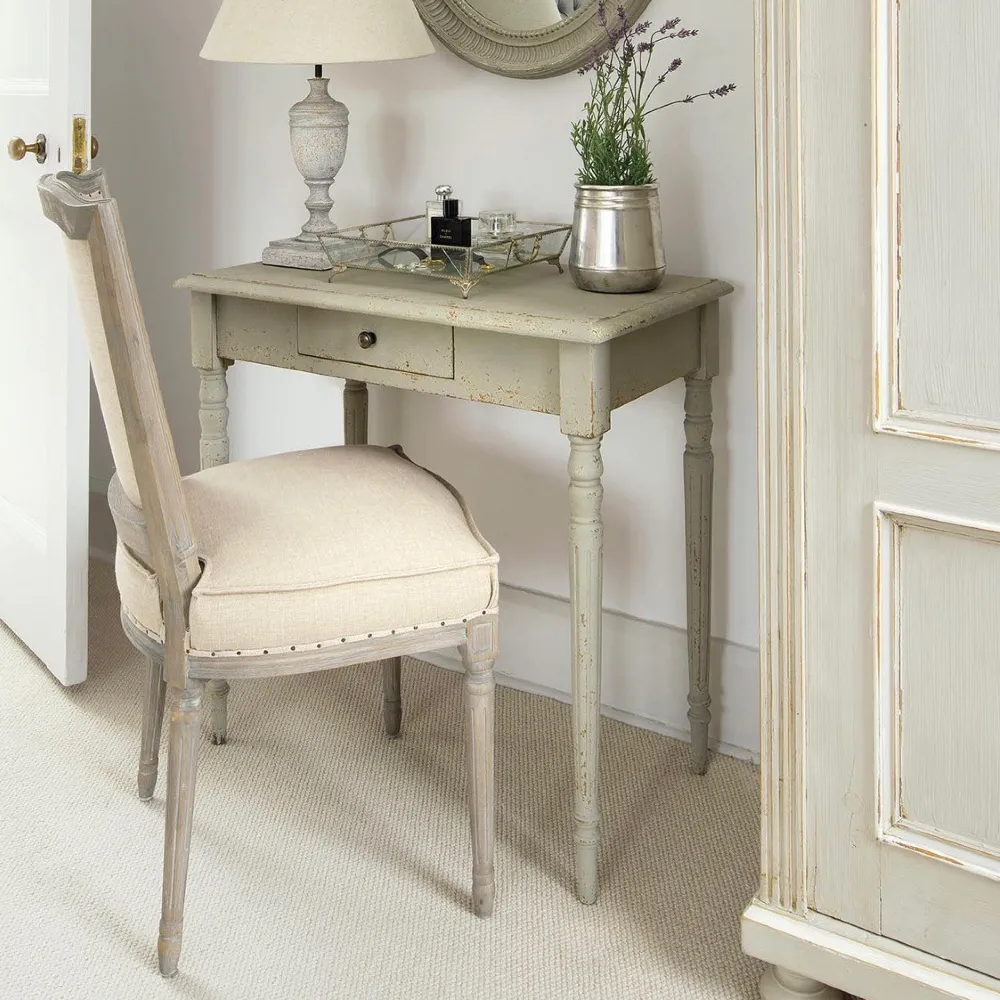 Colonial Grey Side Table with Drawer 80cm