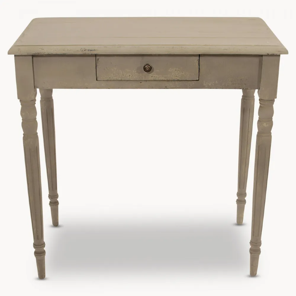 Colonial Grey Side Table with Drawer 80cm