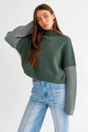 COLORBLOCK OVER SIZED SWEATER