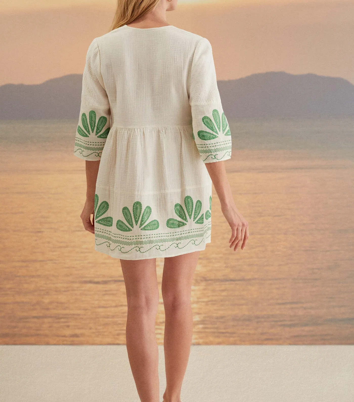 Cotton Tunic Dress Ivory