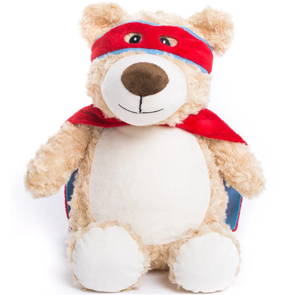 Cubbies Classic Collection Embroidery Blank - Cubbyford Red/Blue Superhero Teddy Bear