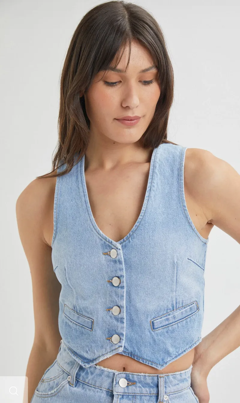 DALLAS VEST OLD STONE- LIGHT VINTAGE BLUE