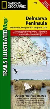 Delmarva Peninsula Trails Illustrated Road Map by National Geographic (2009)