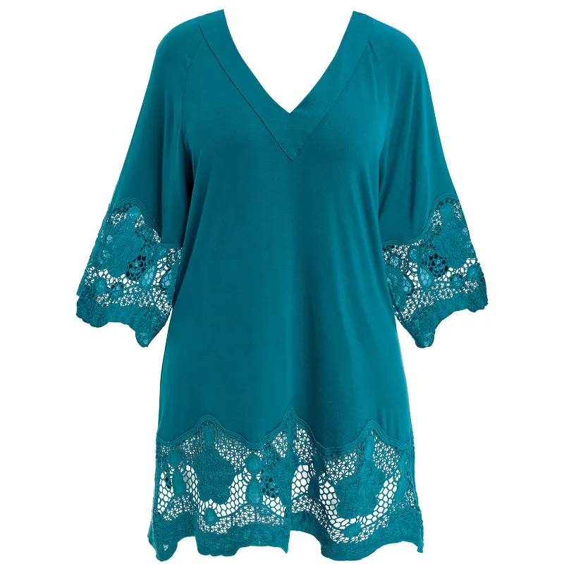 Dione Tunic Beach Cover-Up Petrol Blue - Fantasie Swim