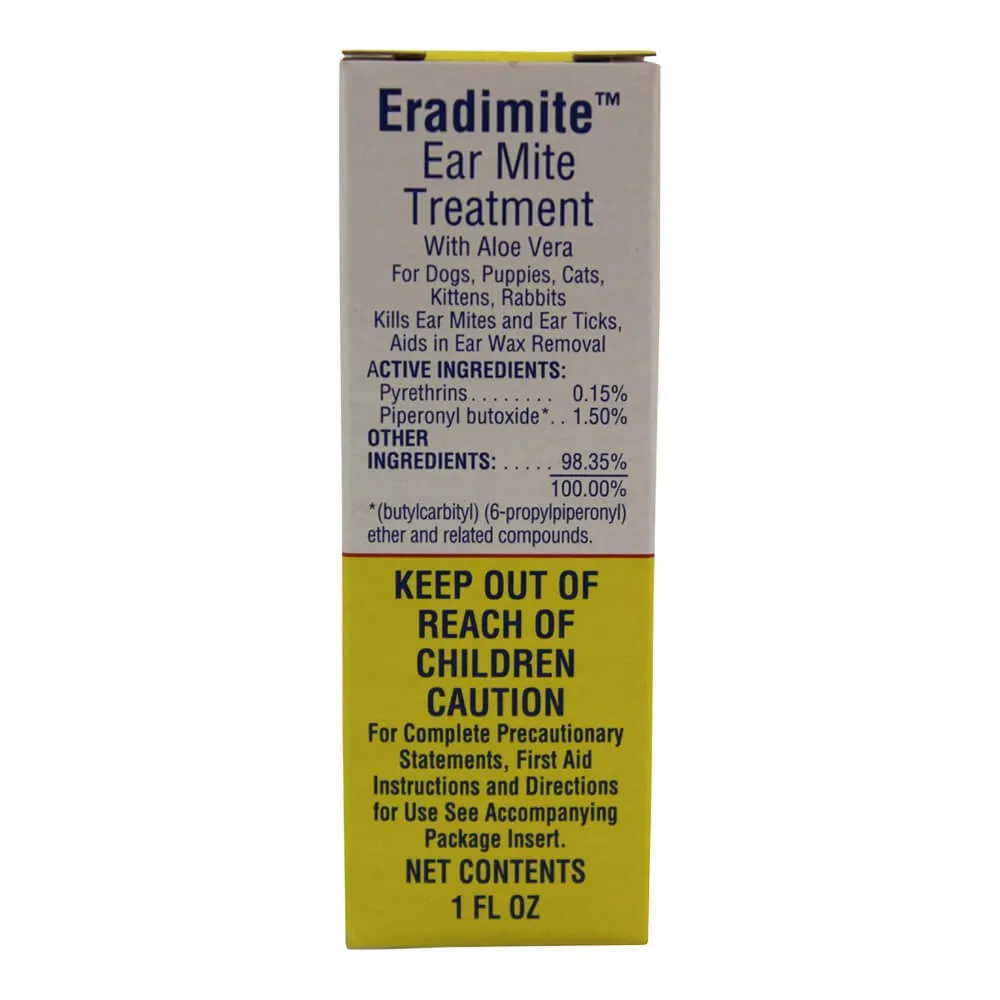 Ear Mite Treatment for Dogs, Puppies, Cats, Kittens and Rabbits, 1 fl oz