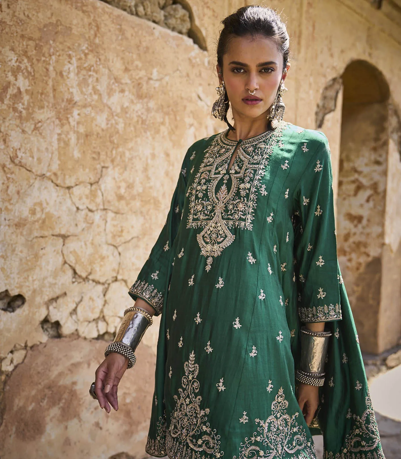 Emerald Green Tunic Set