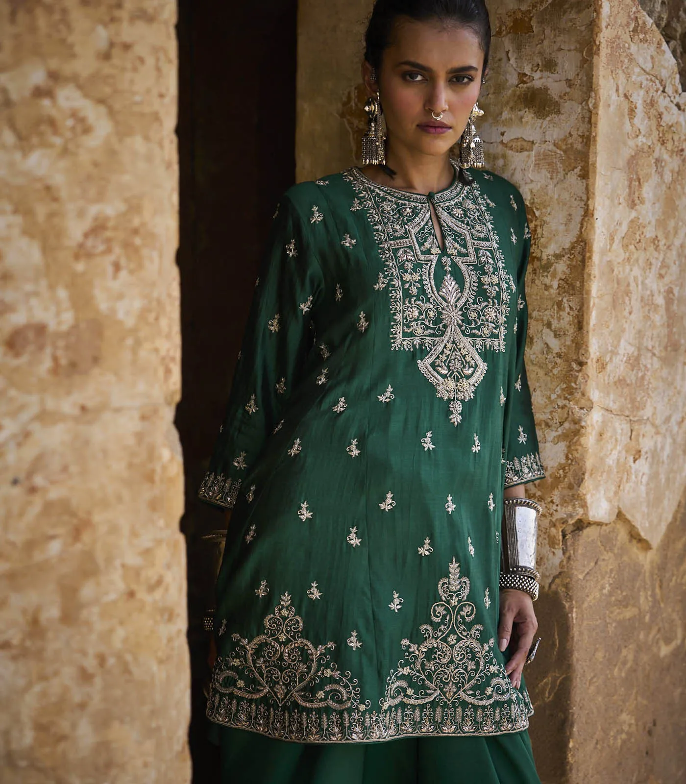 Emerald Green Tunic Set