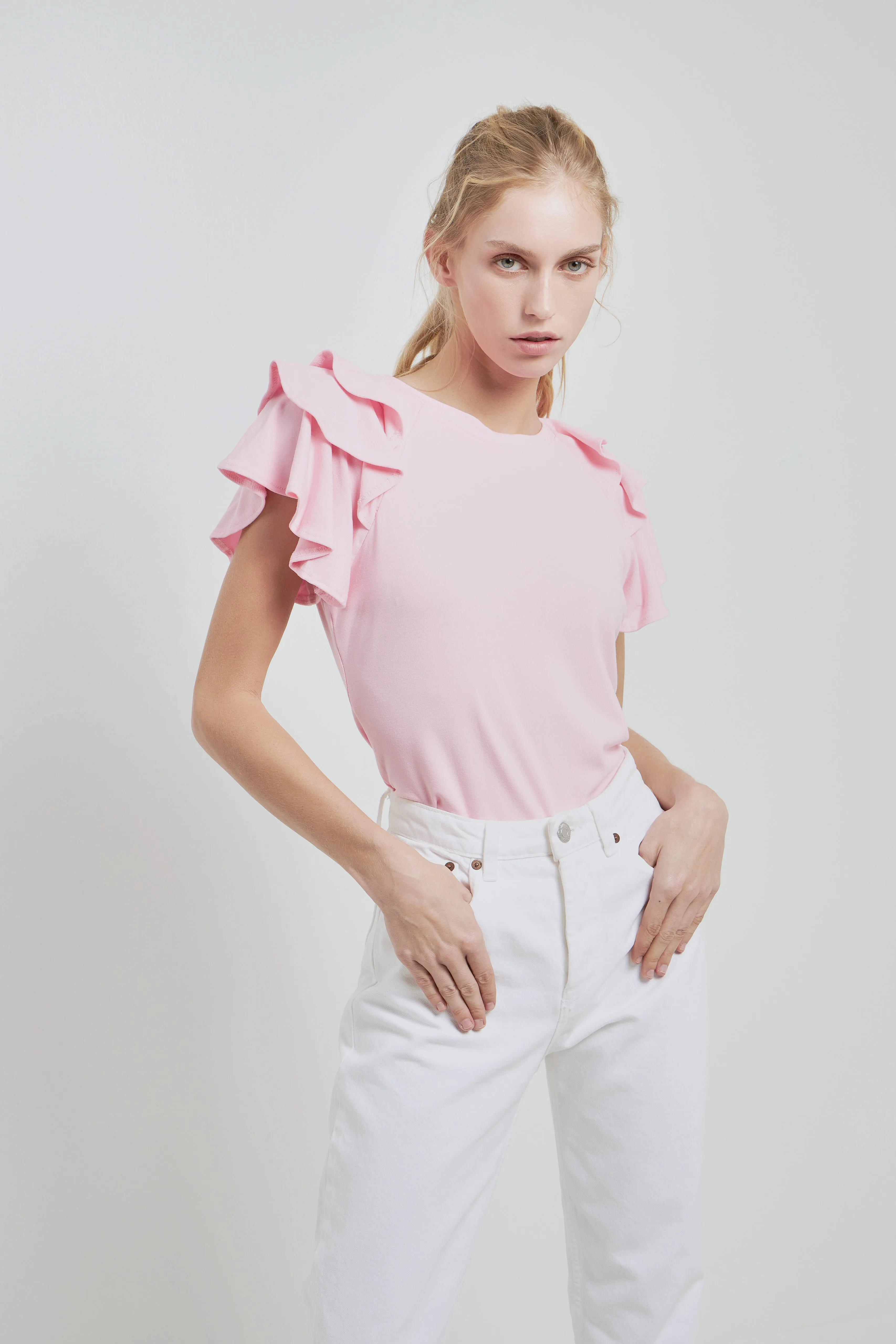 English Factory - Shoulder Ruffle Top - Final Sale