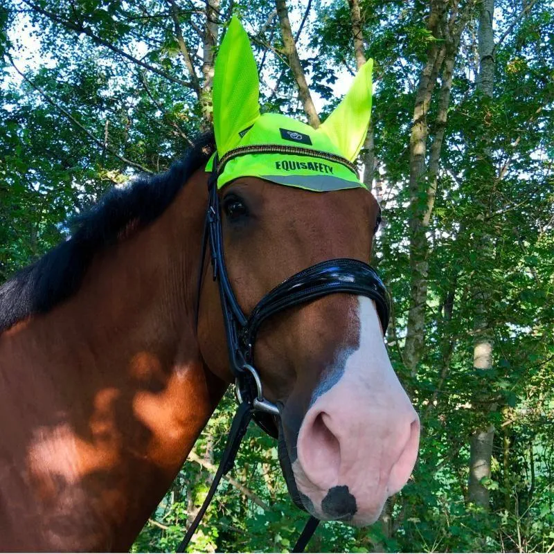 Equisafety Hi Vis Ear Bonnet -Yellow