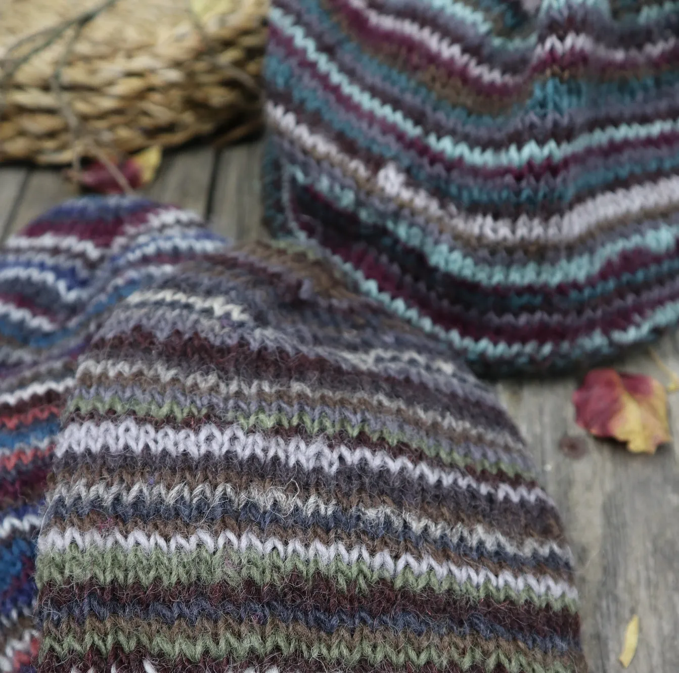 Fair Trade Ethical Woollen Beanie in a Striped Multi Coloured Design