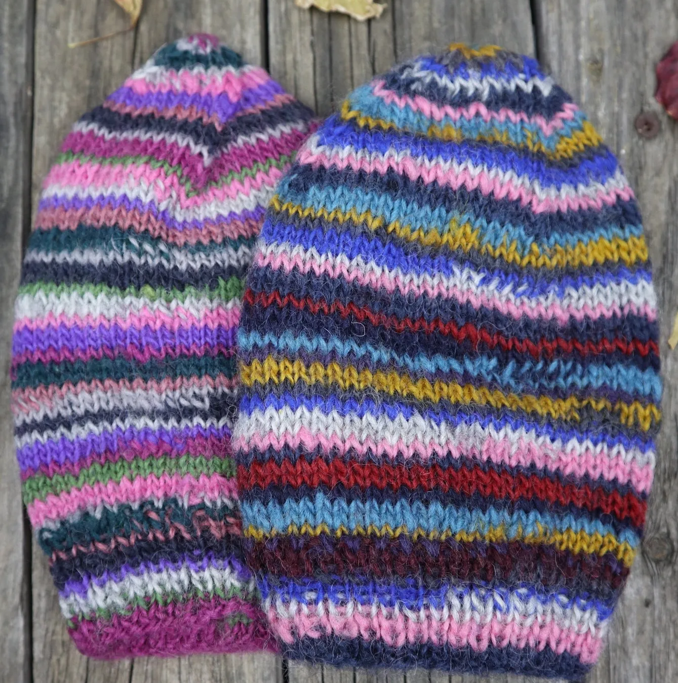 Fair Trade Ethical Woollen Beanie in a Striped Multi Coloured Design