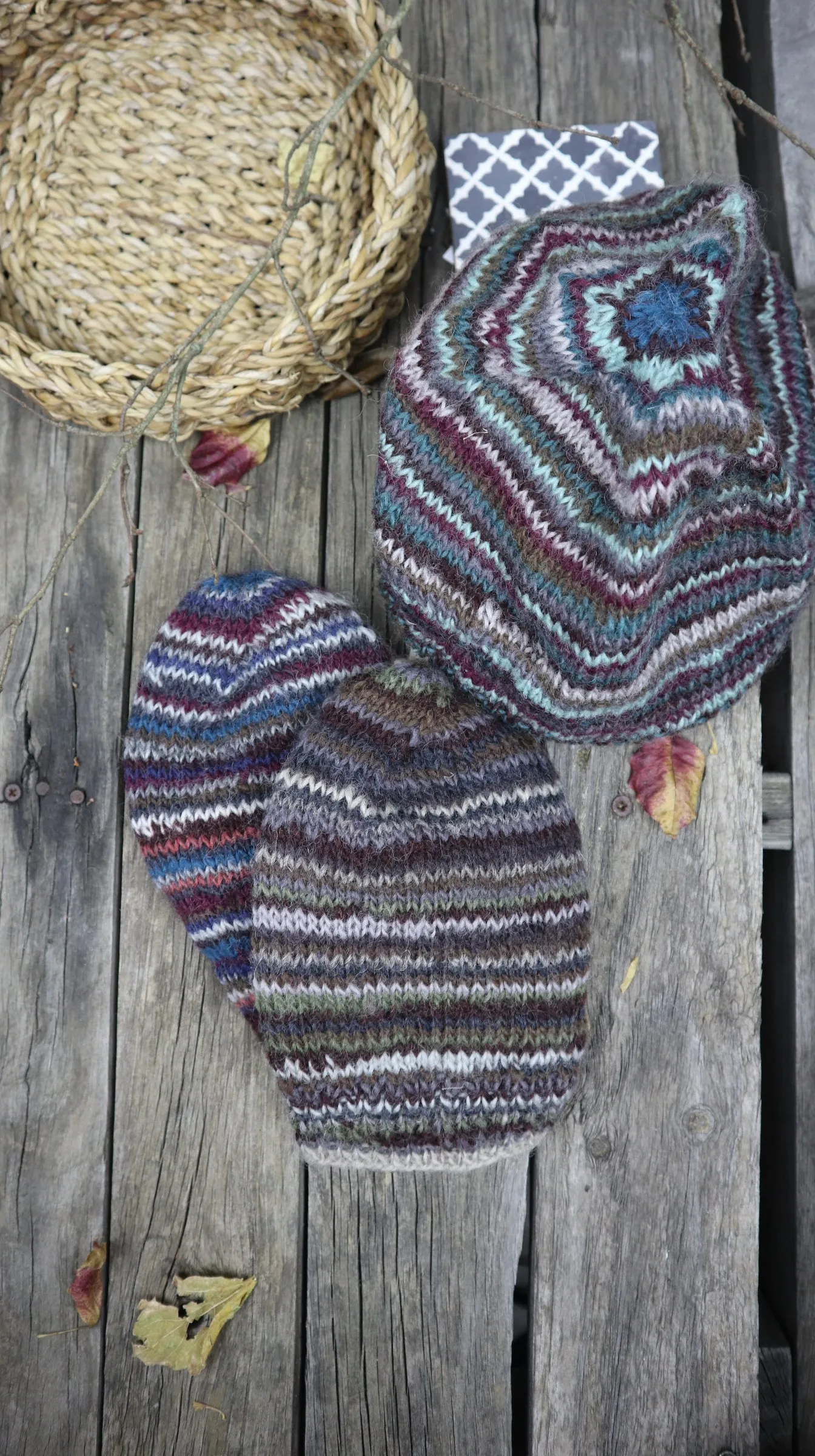 Fair Trade Ethical Woollen Beanie in a Striped Multi Coloured Design