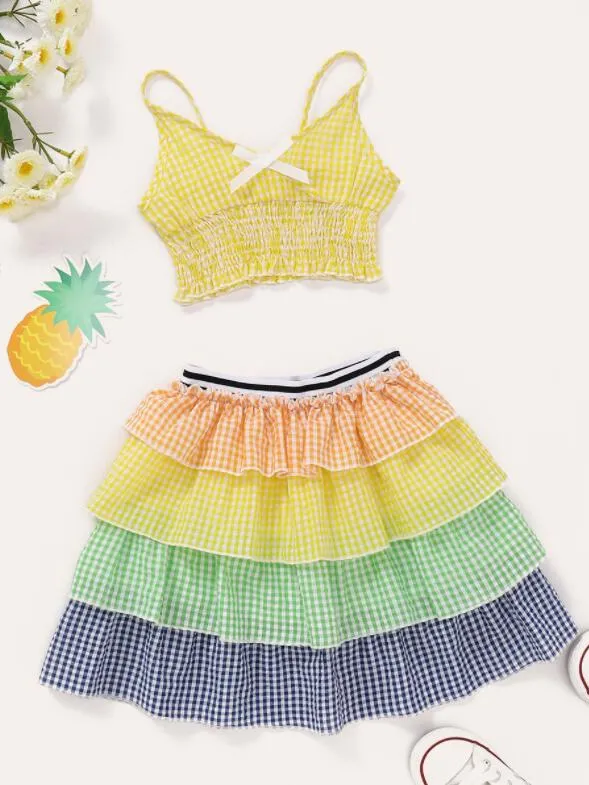 Girls Hello Summer Top Skirt Set