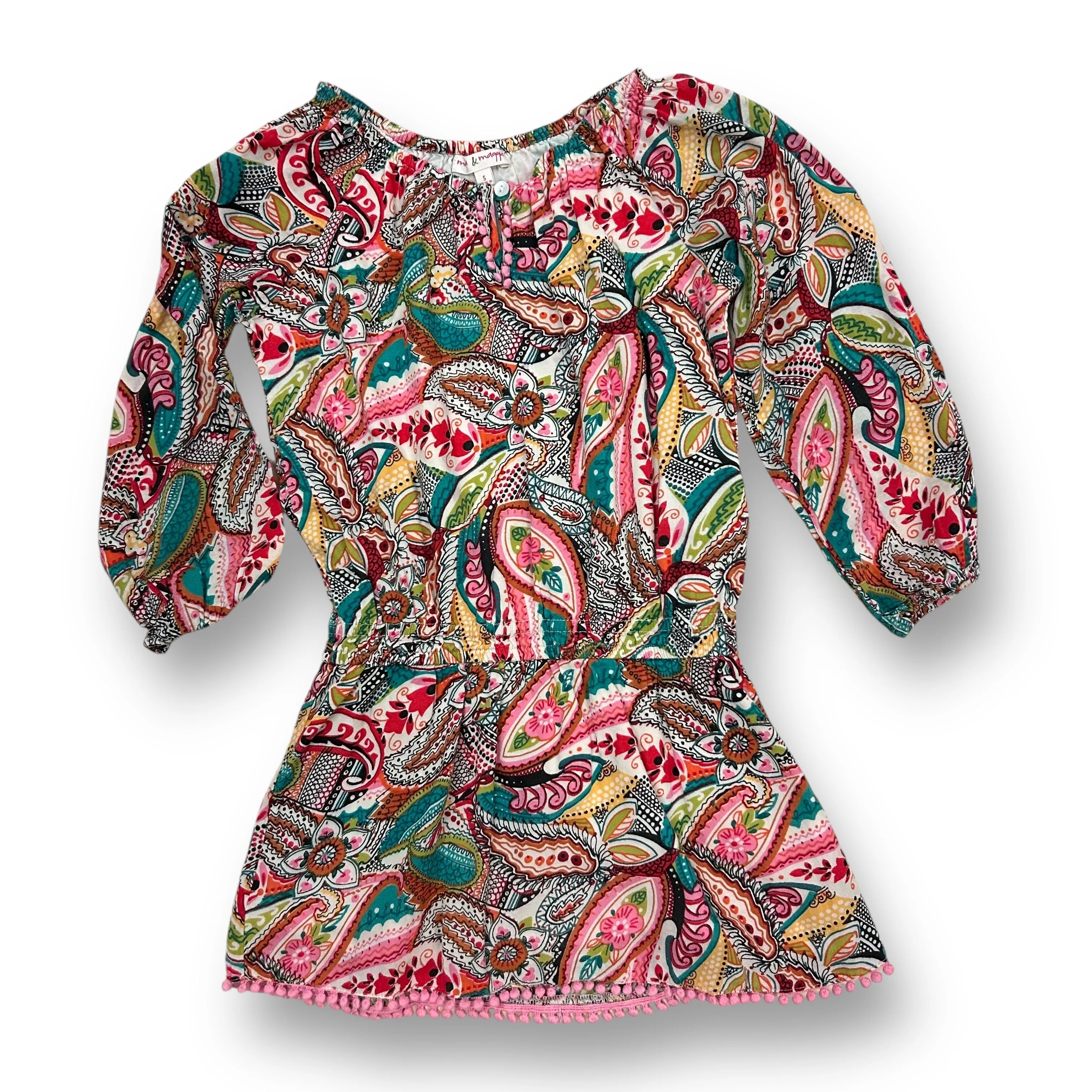 Girls Mimi & Maggie Size 5 Multi-Color Paisley Print Fashion Tunic