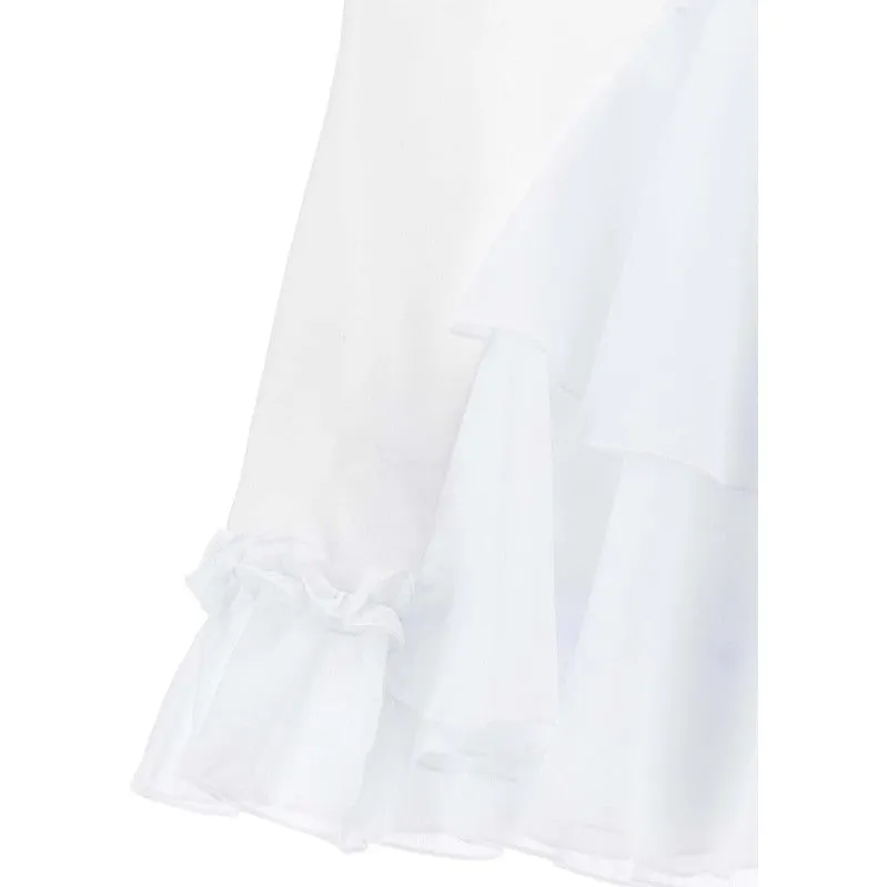 Girls White Shell Frill Tunic