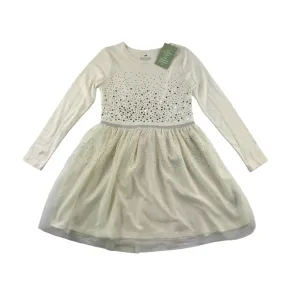 H&M dress 8-10 years white fitted t-shirt top and flared layered mesh skirt