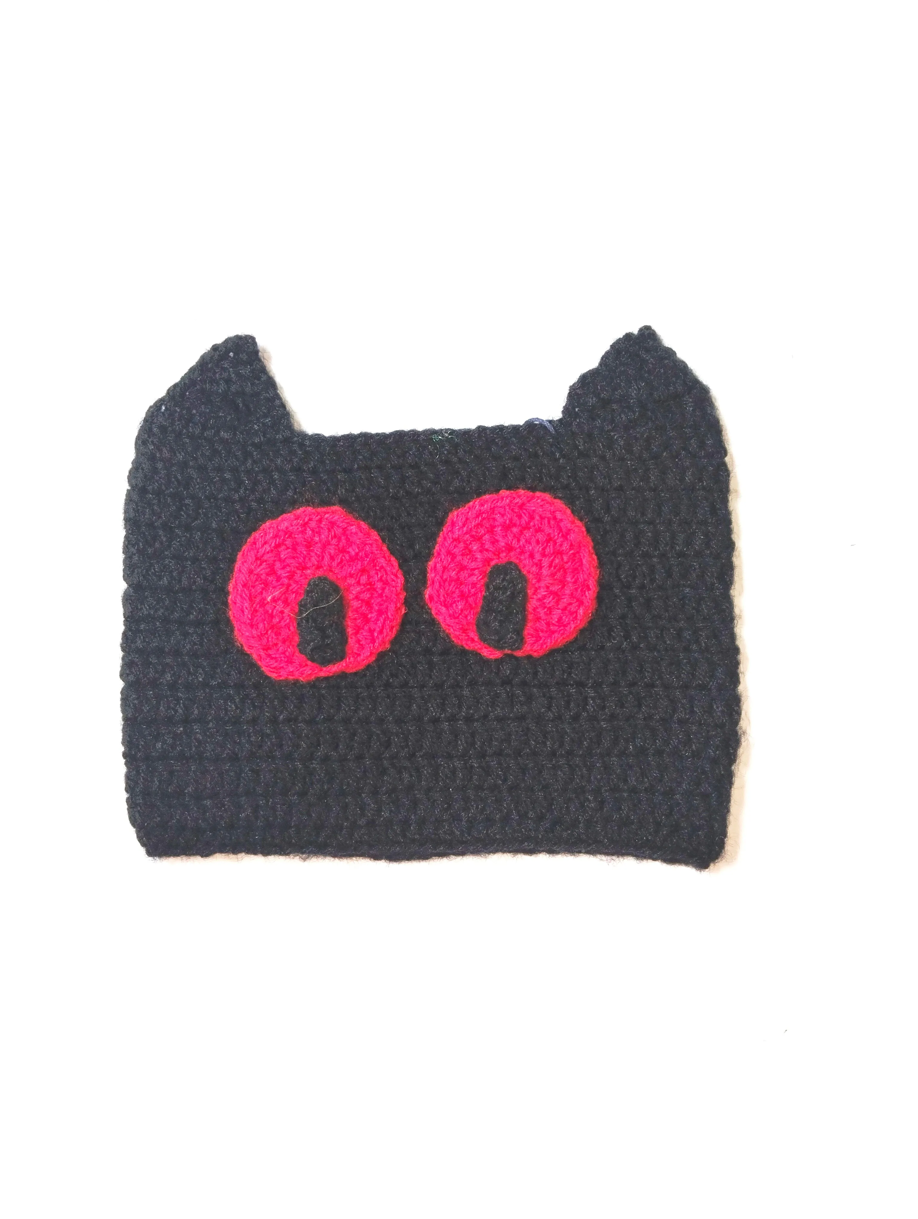 Handmade Graminarts Cat Pattern Crochet Design Beanie Cap For Kids