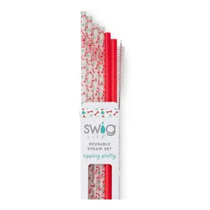 Happy Howlidays   Red Reusable Straw Set