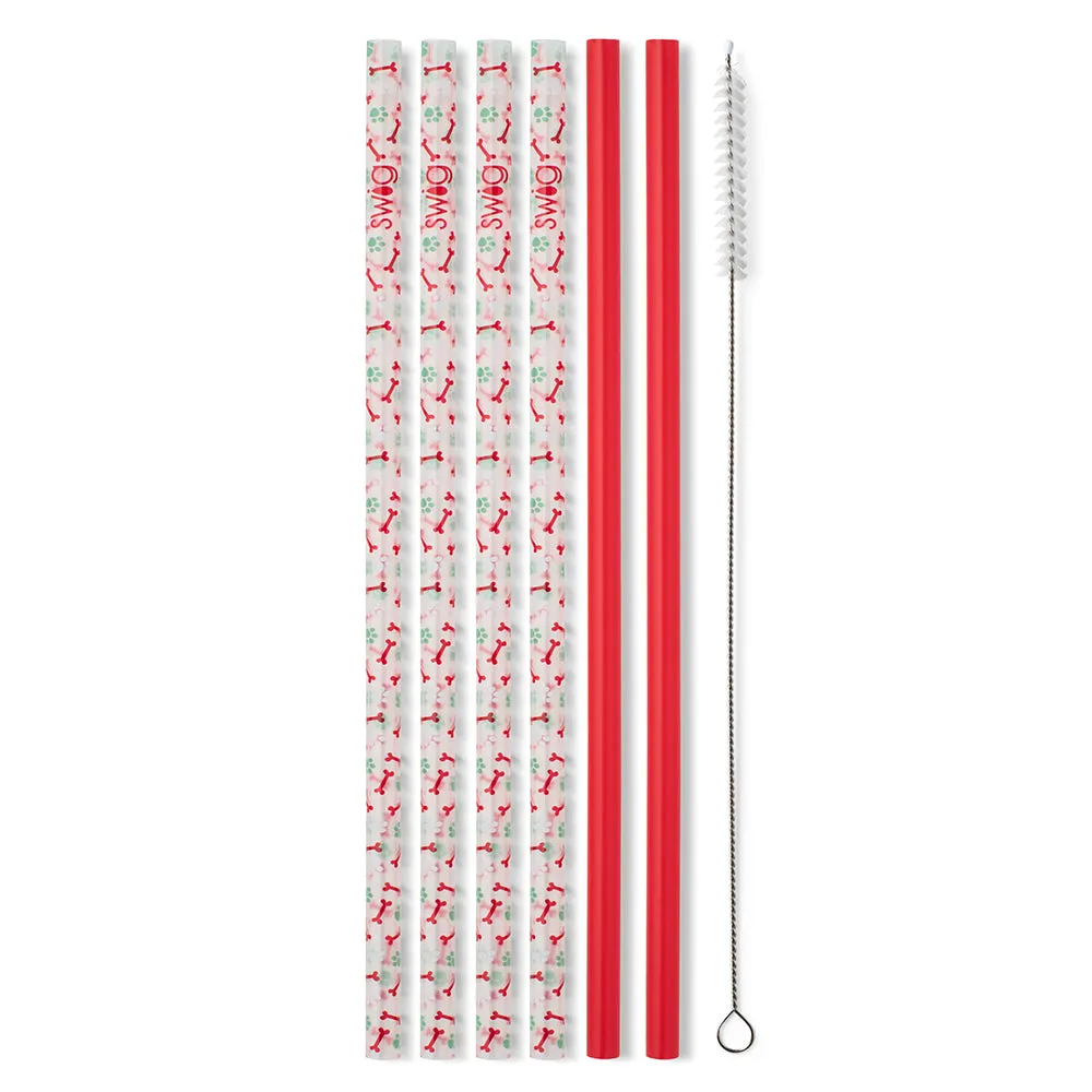 Happy Howlidays   Red Reusable Straw Set