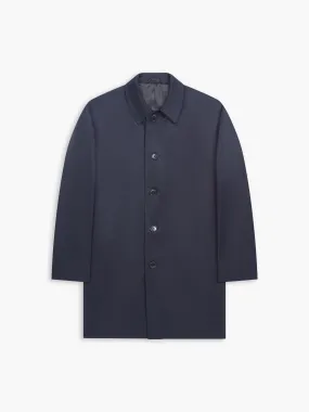 Henderson Navy Cotton Blend Rain Mac