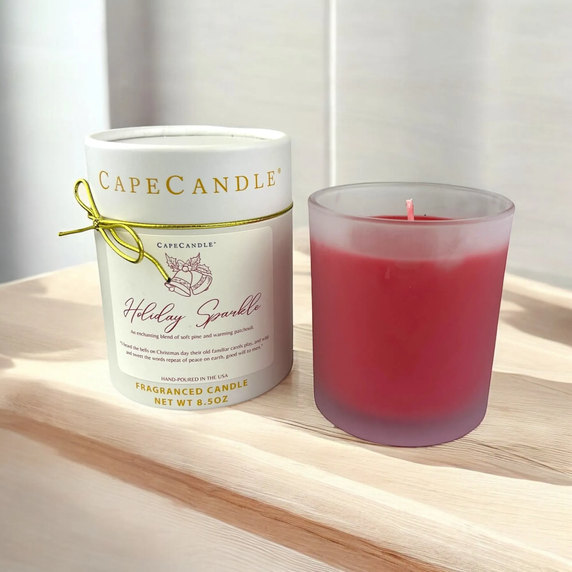 Holiday Sparkle Scented 8.5 oz Jar Candle By Cape Candle