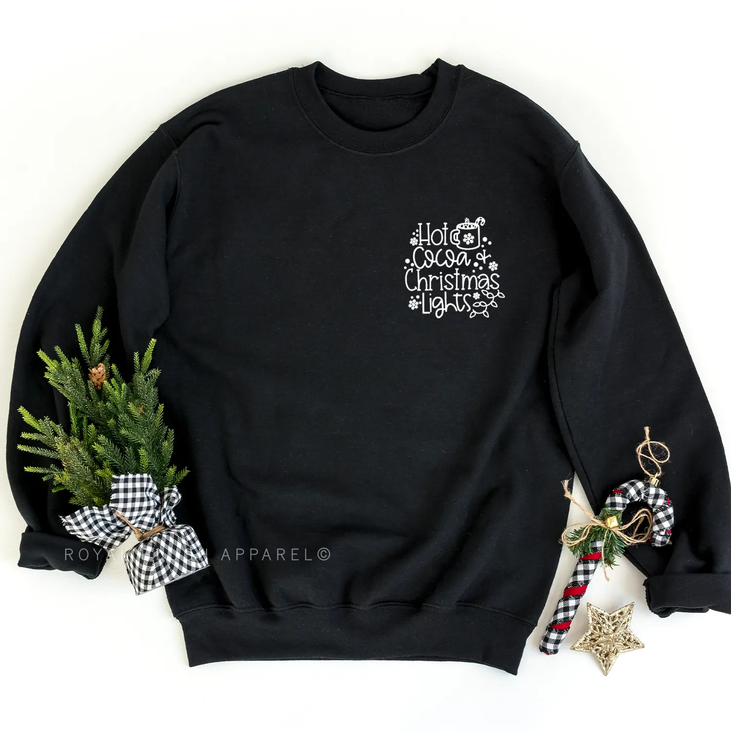 Hot Cocoa   Christmas Lights Sweatshirt