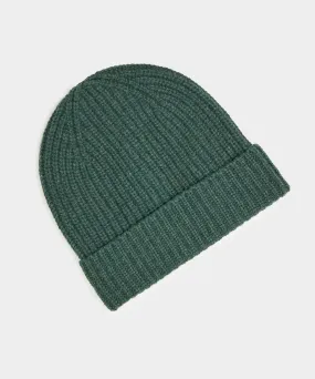 Italian Recycled Cashmere Beanie in Olive