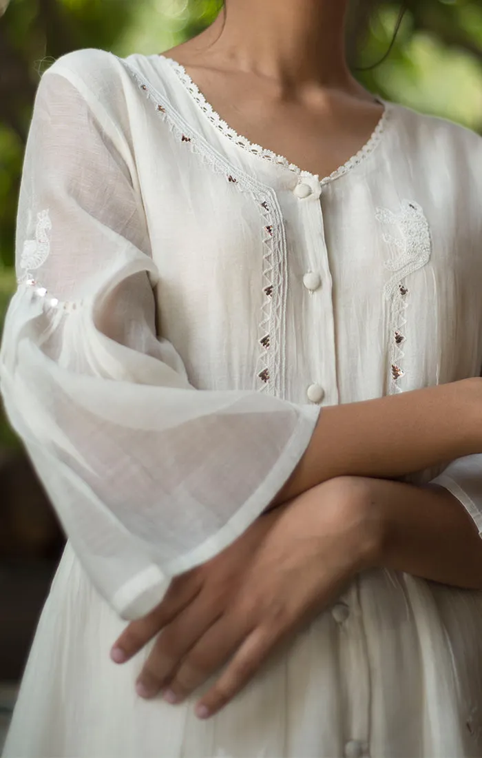 Ivory Chanderi Tunic with Chanderi Palazzo