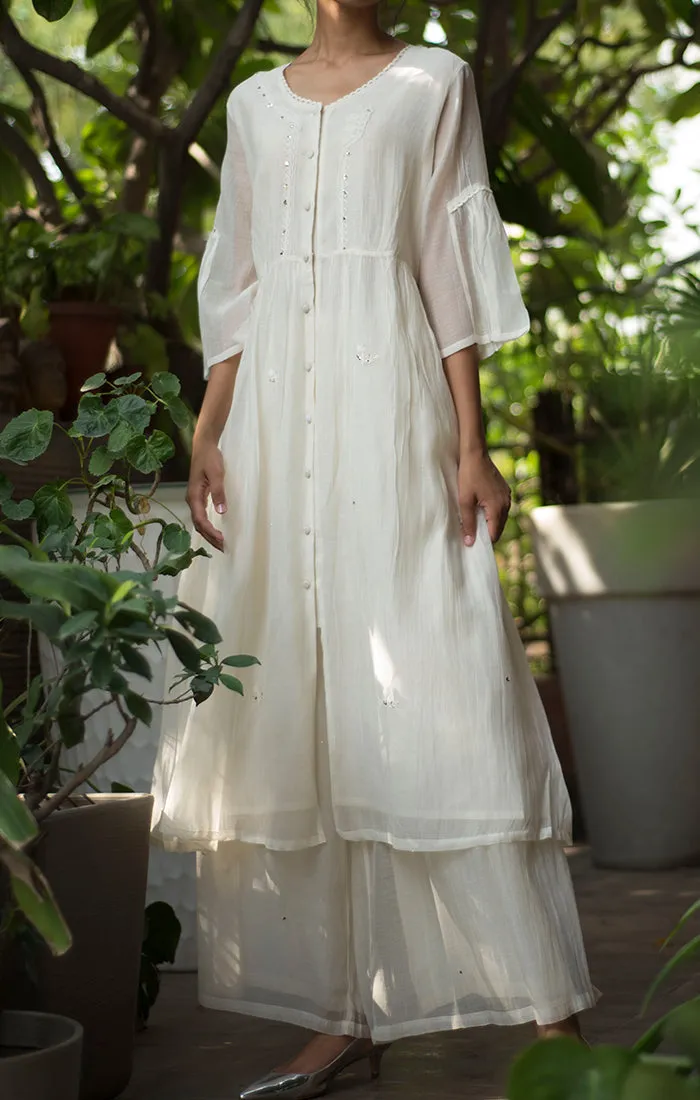 Ivory Chanderi Tunic with Chanderi Palazzo