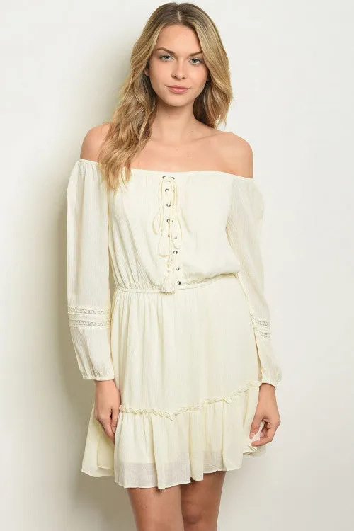 Ivory Cold Shoulder Tunic Dress