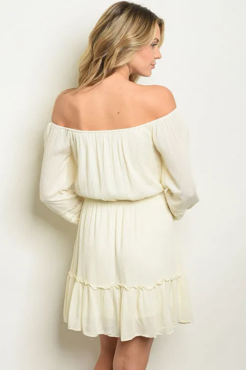 Ivory Cold Shoulder Tunic Dress