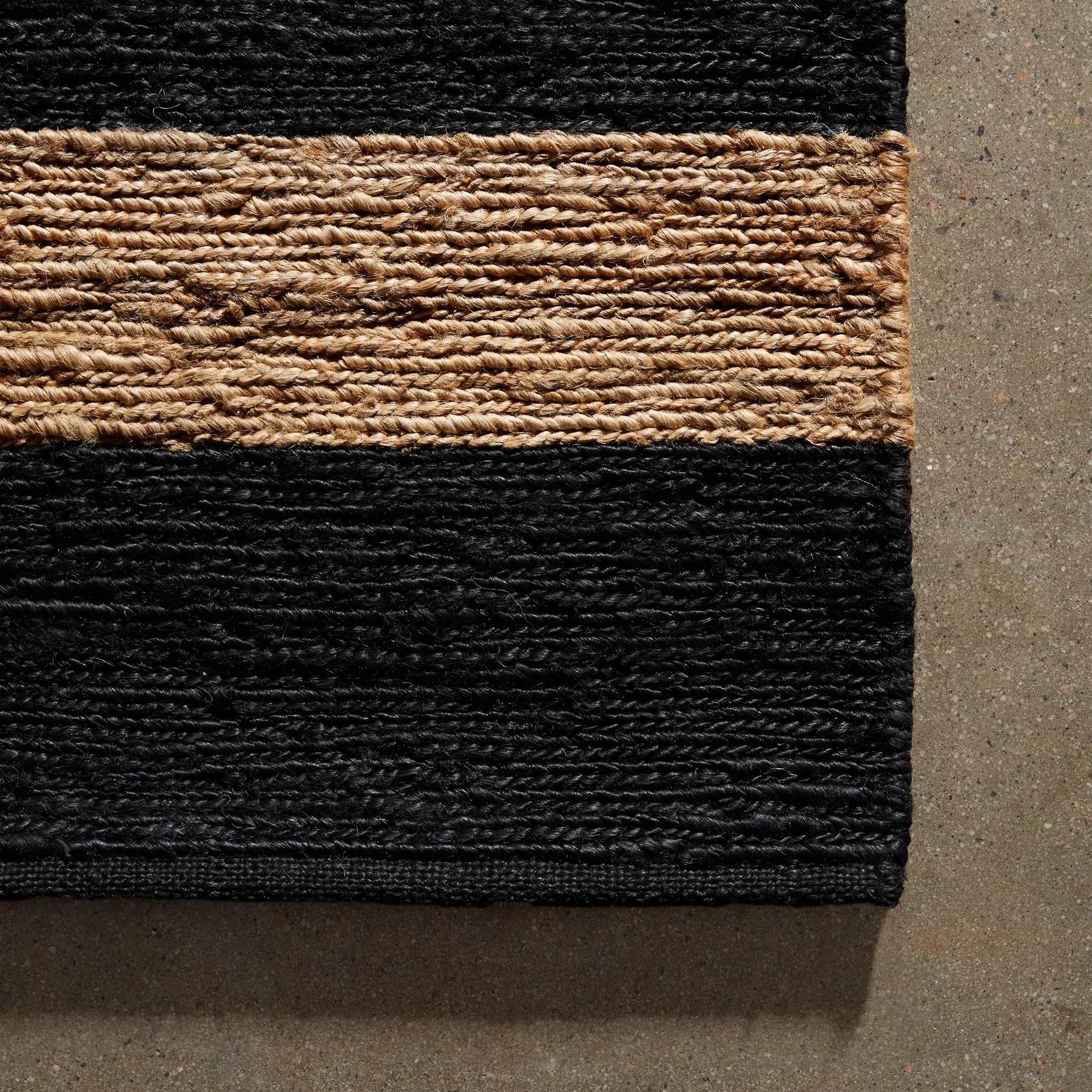 Jute Entry Mat - Charcoal/Natural Stripe