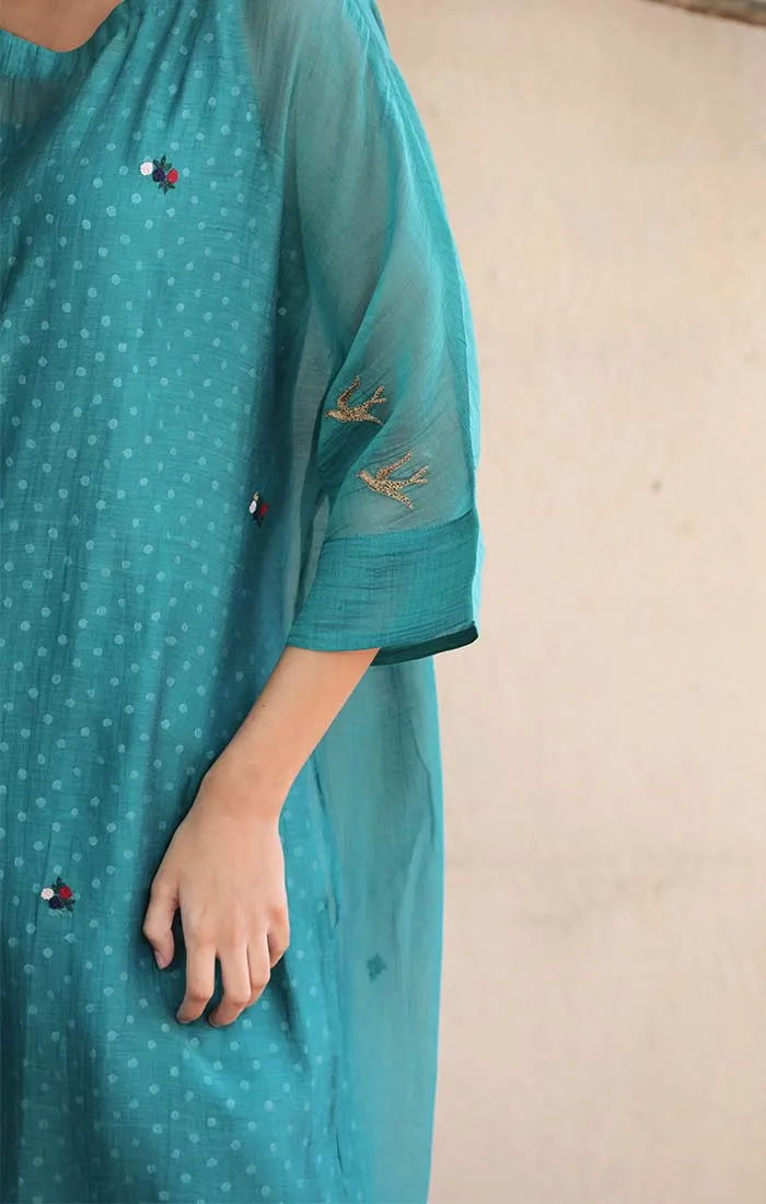 Kaftan Tunic - Blue Vitrilo with Pants