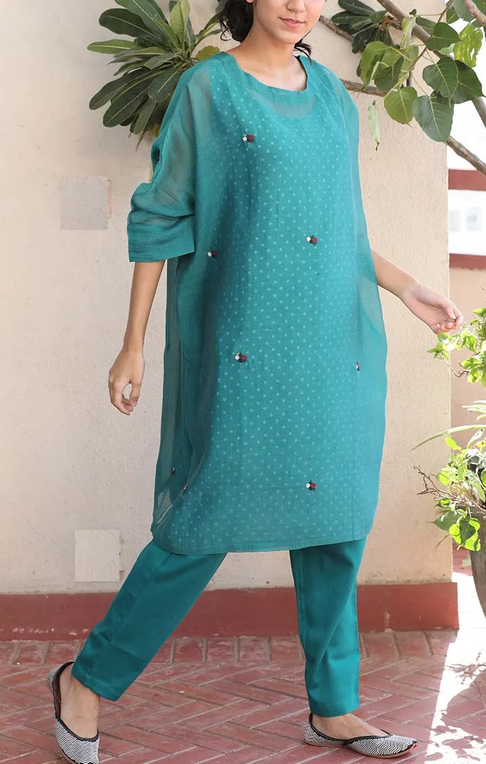 Kaftan Tunic - Blue Vitrilo with Pants