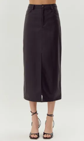 Kaia Vegan Leather Midi Skirt