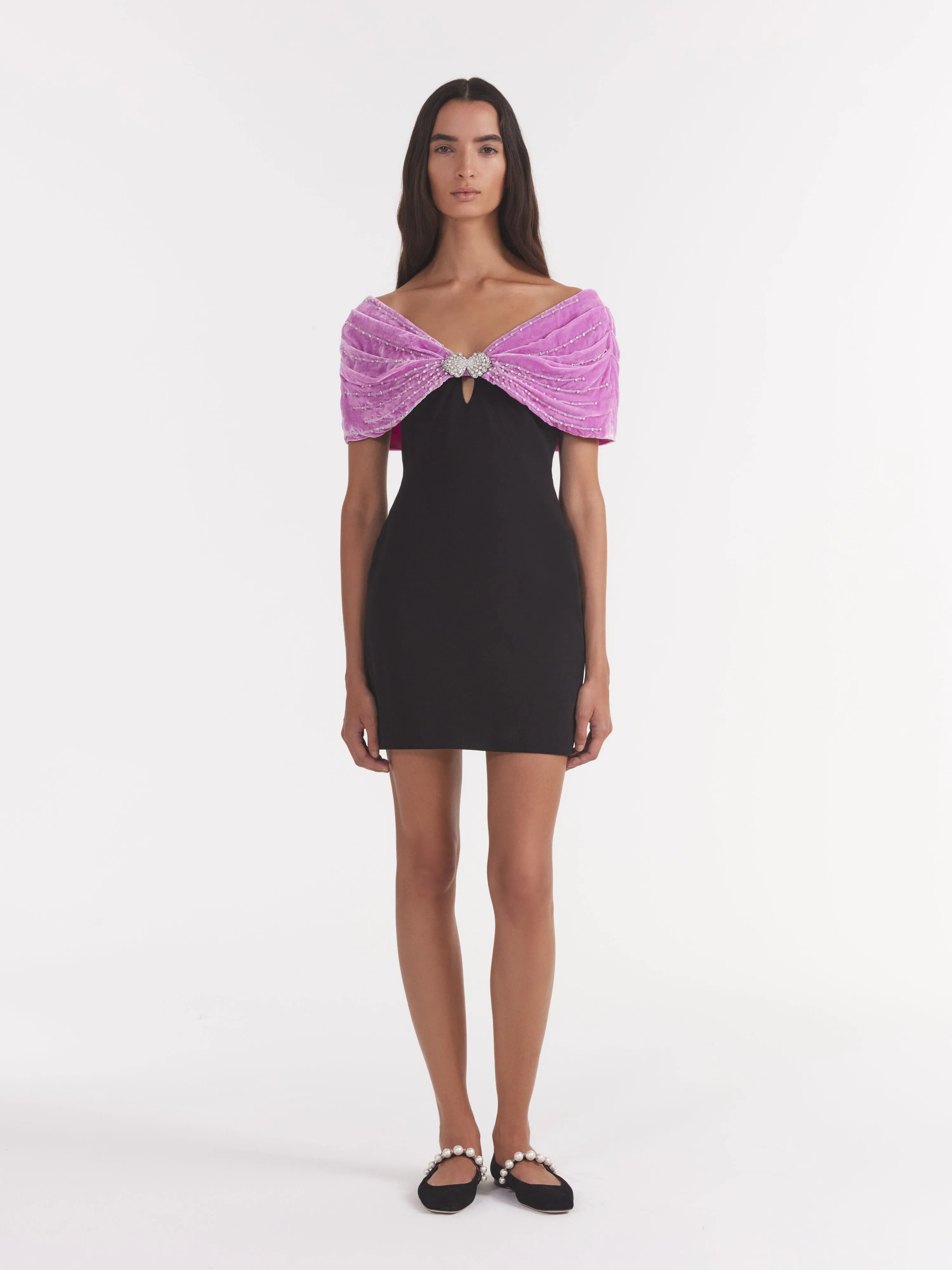 Kaila Mini Dress in Black Peony