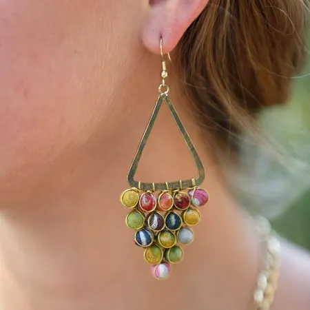 Kantha Reflective Chandelier Earrings {by World Finds}