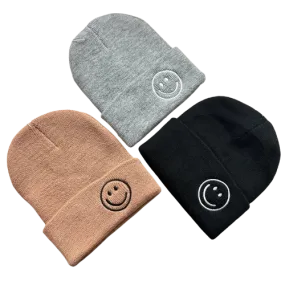 kids happy beanie - various colors