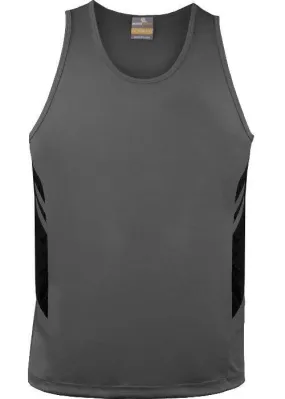 Kids Tasman Singlet Ashe/Black