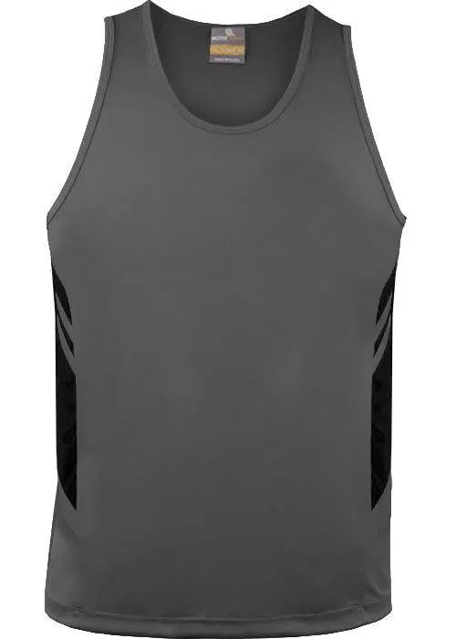 Kids Tasman Singlet Ashe/Black