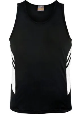 Kids Tasman Singlet Black/White