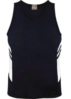 Kids Tasman Singlet Navy/White