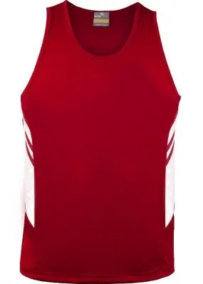 Kids Tasman Singlet Red/White