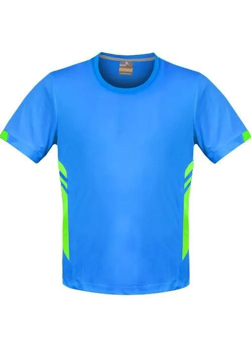 Kids Tasman Tee Cyan/Neon Green