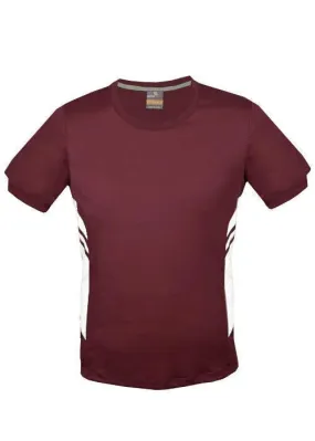 Kids Tasman Tee Maroon/White