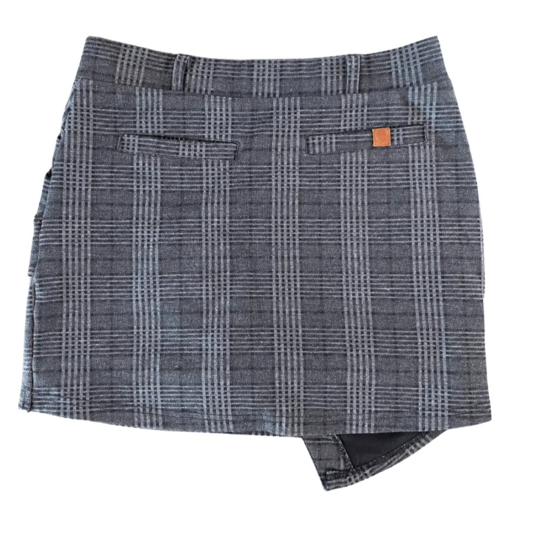 LaaTeeDa Layered Panel Skort - Grey/Black Plaid