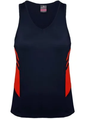 Ladies Tasman Singlet Navy/Red