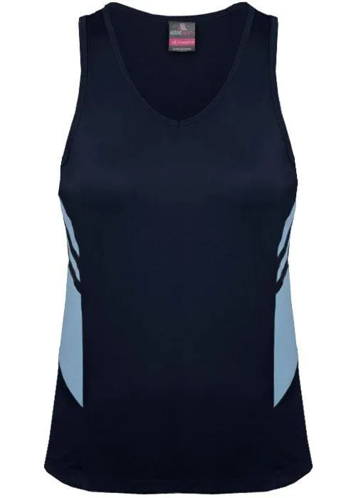 Ladies Tasman Singlet Navy/Sky