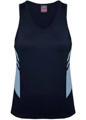 Ladies Tasman Singlet Navy/Sky